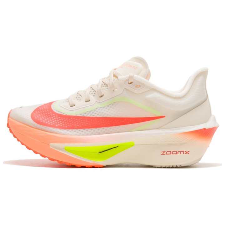 Nike Nike Zoom Fly 6 Breathable Low top ZOOMX Marathon Training Race Running Shoes Women's White Orange