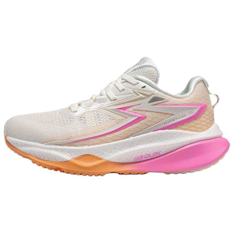 361° Cushioning Breathable Low top Long Distance Running Shoes Women's Feather White Orange Milk Candies