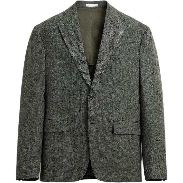 ZARA Business Suits Men's Green/Nude Suit Collar Moderate Business Suit