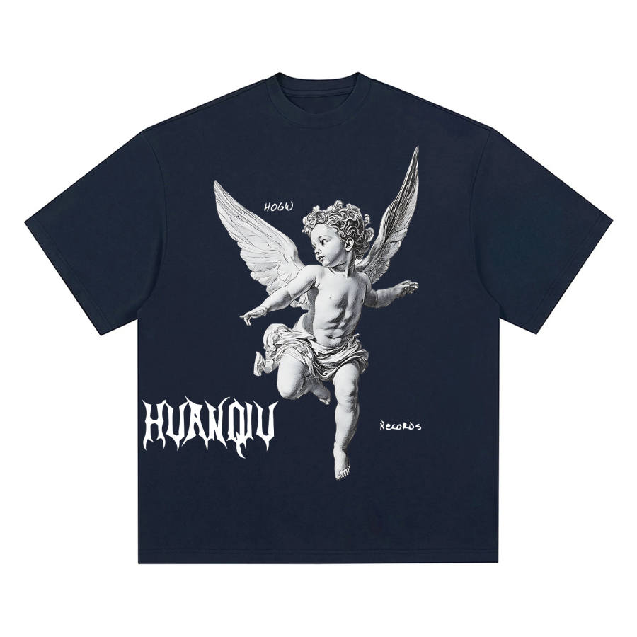 HUANQIU T Shirts Unisex Crew Neck Moderate Heavyweight