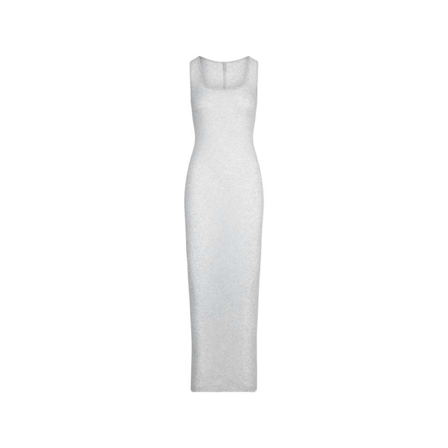 Skims SS25 SHEER COTTON RIB LONG DRESS Sleeveless Dress Women's