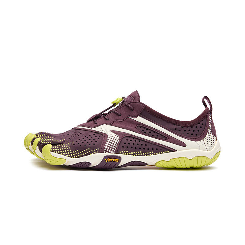 Vibram V RUN Abrasion Resistant, Breathable, Lightweight Low top Training Shoes Men's Dark Purple Ivory White