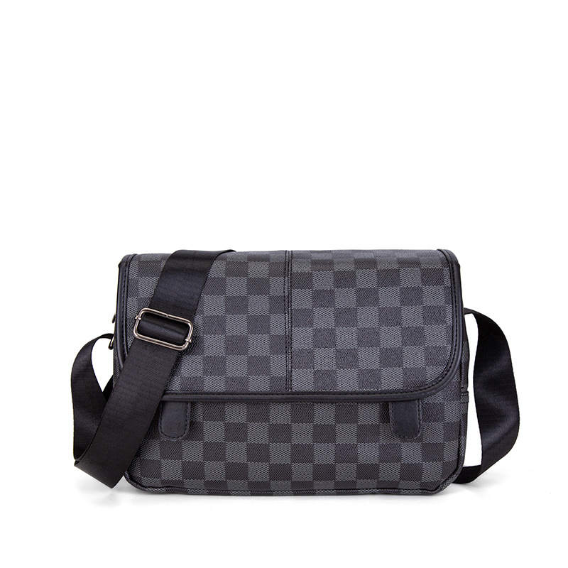 LAORENTOU Synthetic Leather Crossbody Bags Men's Black