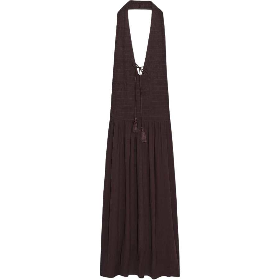 ZARA Slip Dresses Women's Brown Halter Moderate