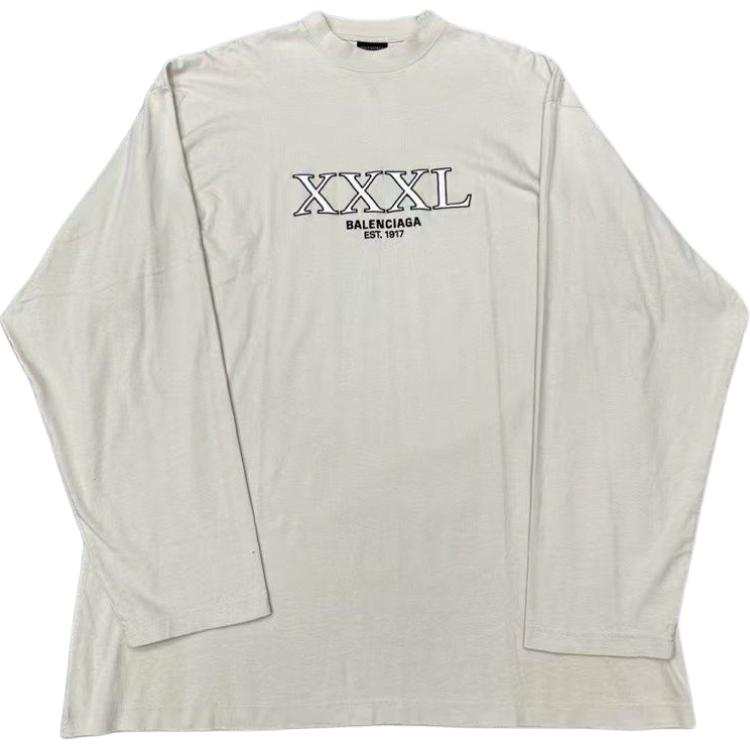 Balenciaga T Shirts Men's Ecru Crew Neck Moderate Straight Fit
