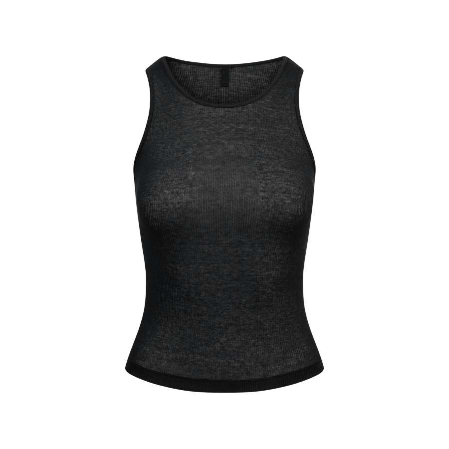 Skims Tank Tops Women's Soot/Smoke Gray Crew Neck Thin Other