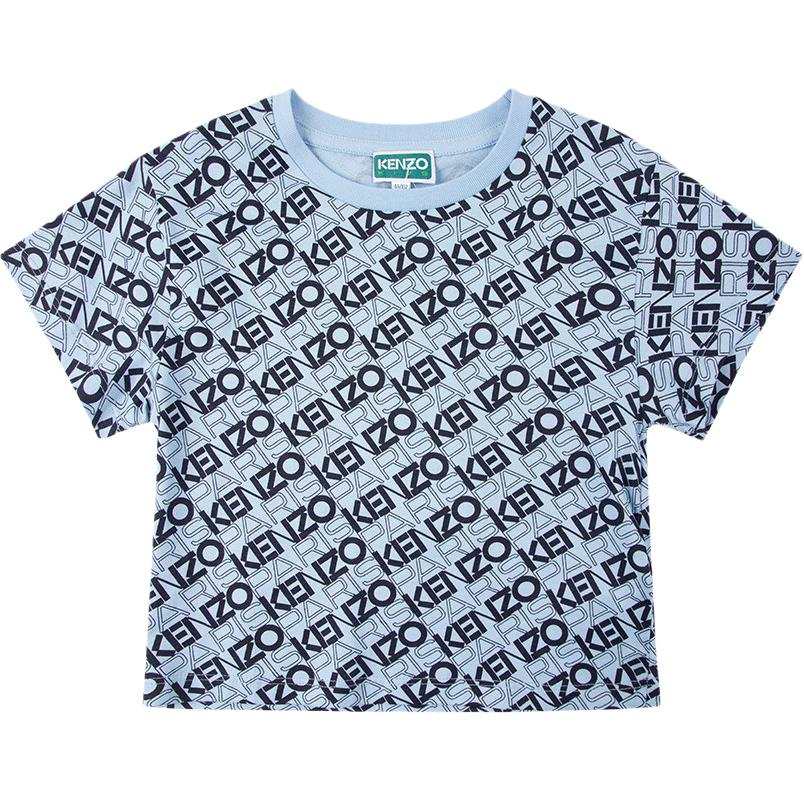 KENZO T Shirt SS25 Pink Blue Kids'