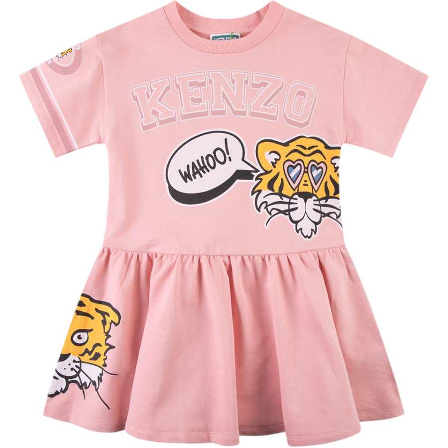 KENZO Dress SS24 Flamingo Pink Kids'