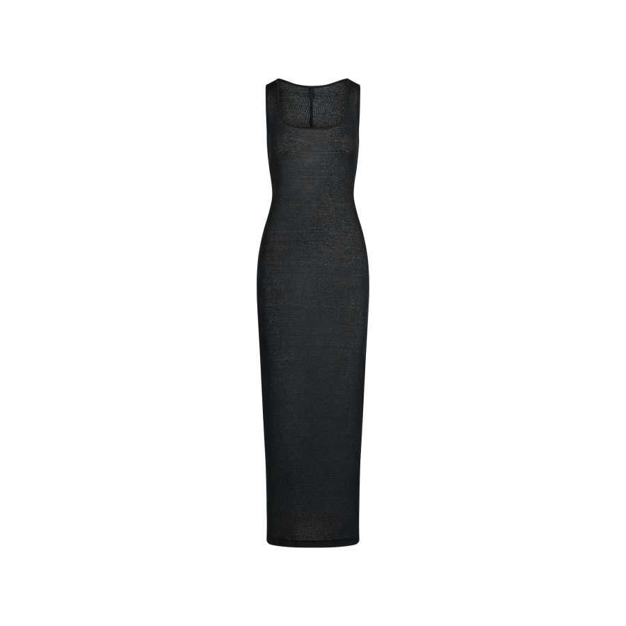 Skims SS25 SHEER COTTON RIB LONG DRESS Sleeveless Dress Women's