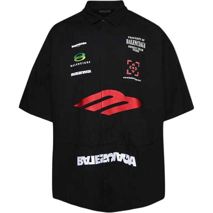 Balenciaga Shirts Men's Black Lapel Moderate