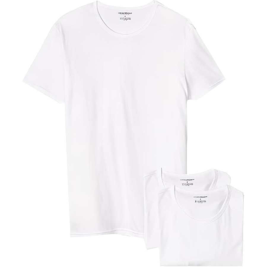 EMPORIO ARMANI T Shirts Men's 1 Set 3 Pack White Crew Neck Moderate Straight Fit