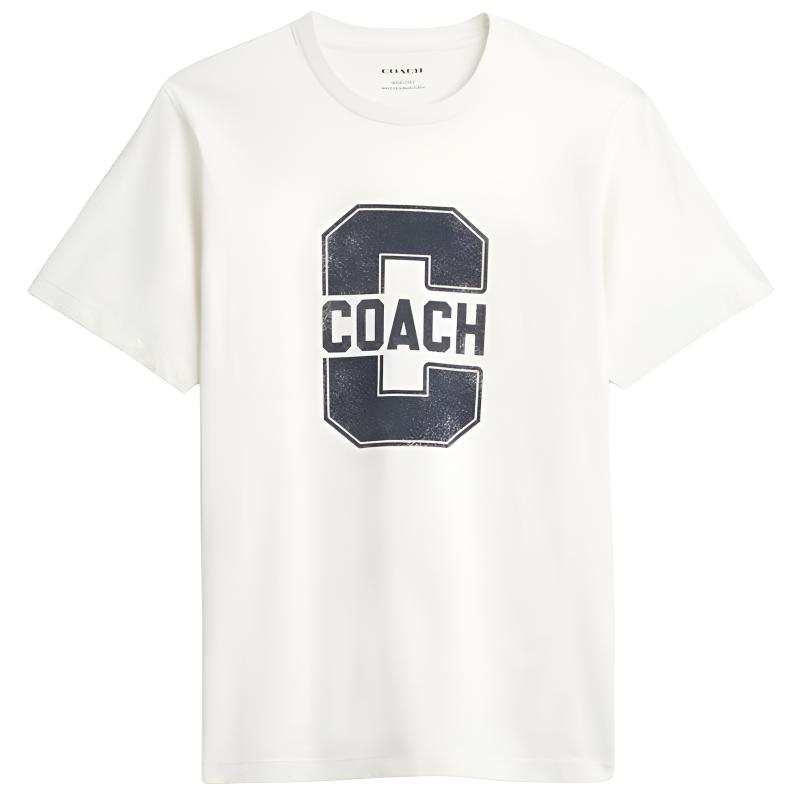 COACH SS25 T Shirt Men's Vintage Ivory White
