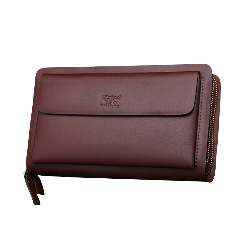 SEPTWOLVES Cow Leather Clutch Regular Men's Coffee/Black