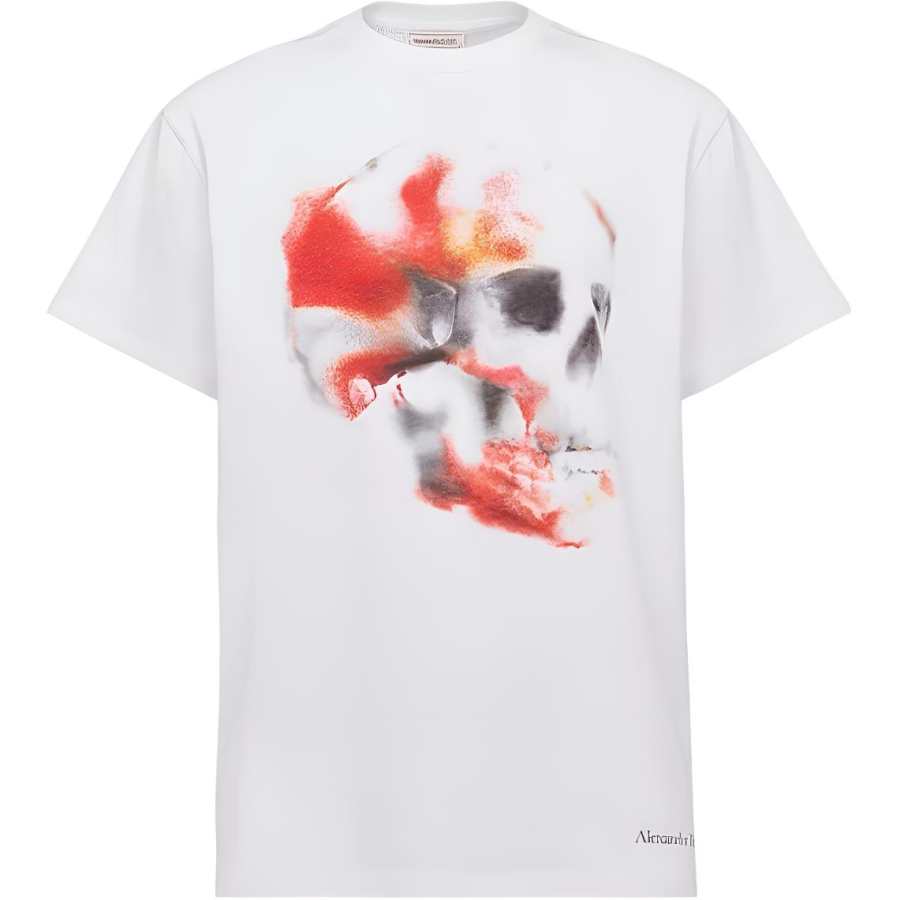 Alexander McQueen Obscured Skull Crewneck T Shirt