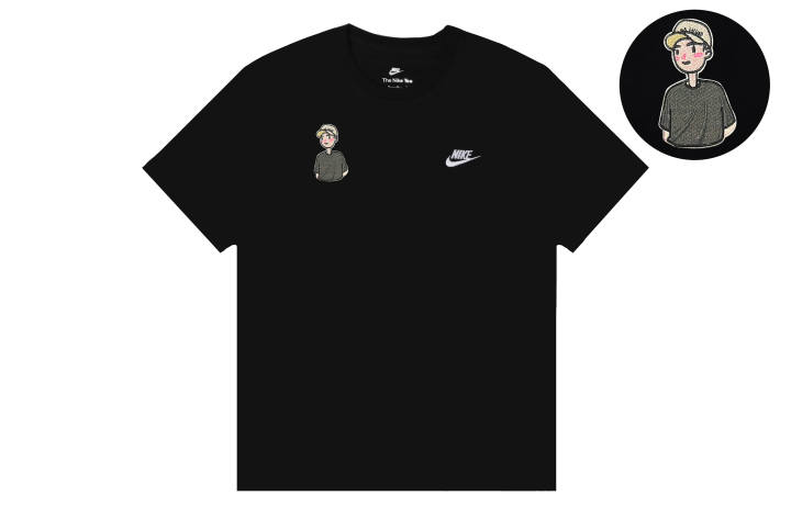 Nike Nike Swoosh T Shirts Men's Black Crew Neck Moderate Straight Fit
