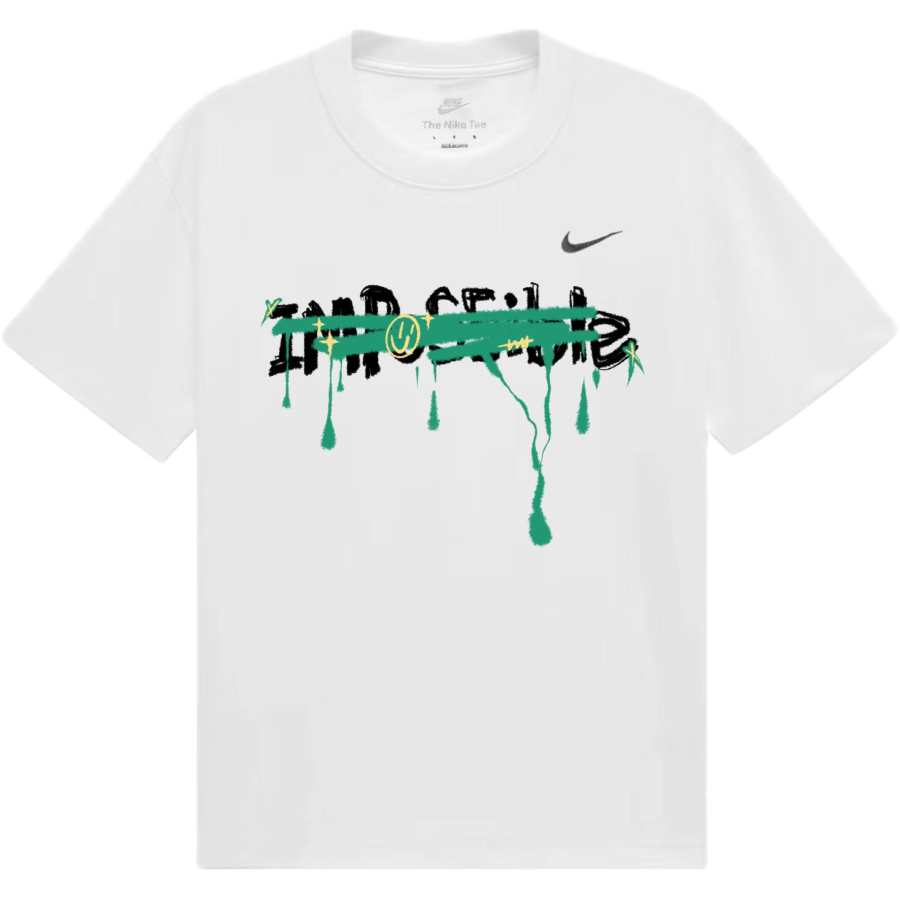Nike Nike Dri Fit T Shirts Unisex White Crew Neck Moderate Straight Fit