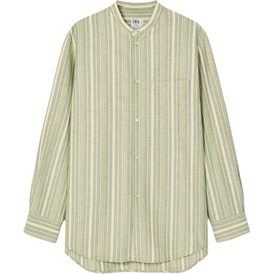 ZARA Shirts Men's White/Green Moderate