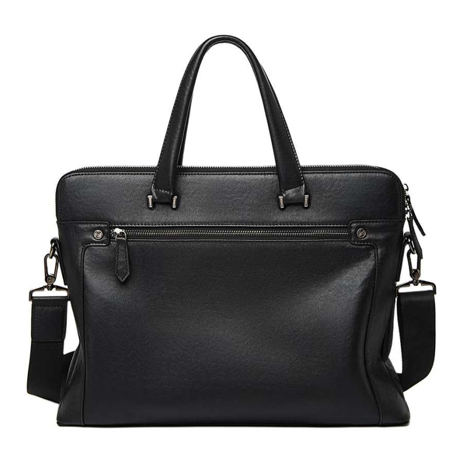 LAORENTOU LAORENTOU Cow Leather Briefcase Regular Men's Black