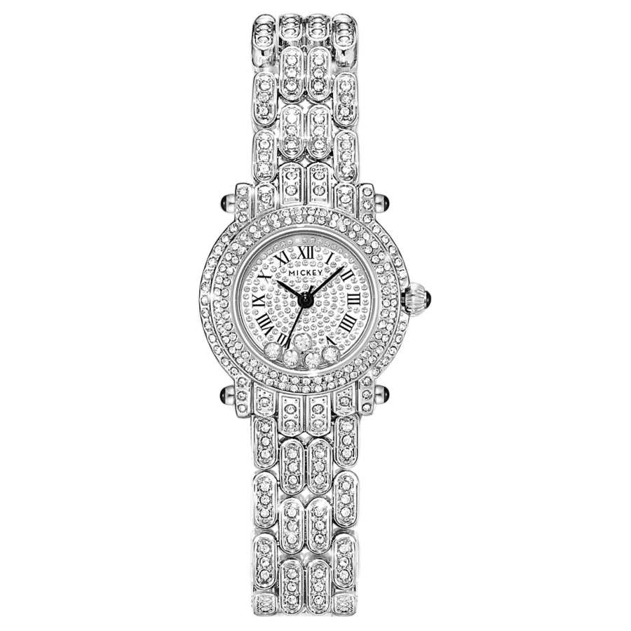 Disney Mickey Mouse Quartz Movement Alloy Strap Watch Women's Watch Silver Dial