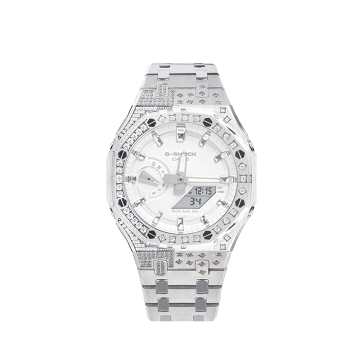 CASIO CASIO Custom Collection Silver Wing Armor Quartz Movement Watch Unisex White Dial