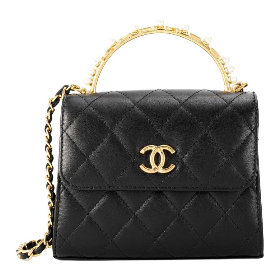 CHANEL Sheepskin Small Square Bag, Shoulder Bag, Crossbody Bag Women's Black