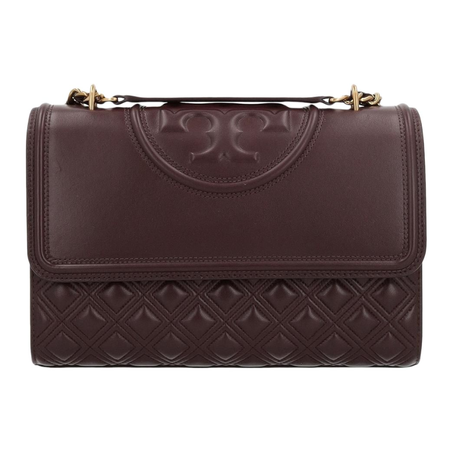 TORY BURCH Leather Shoulder Bag Women's Burgundy
