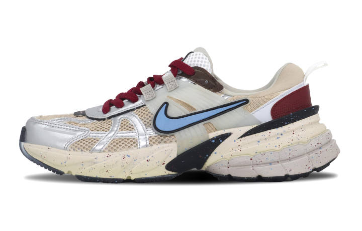 Nike Nike V2K Run Breathable Low top Running Shoes Unisex Beige Blue Smoky Red