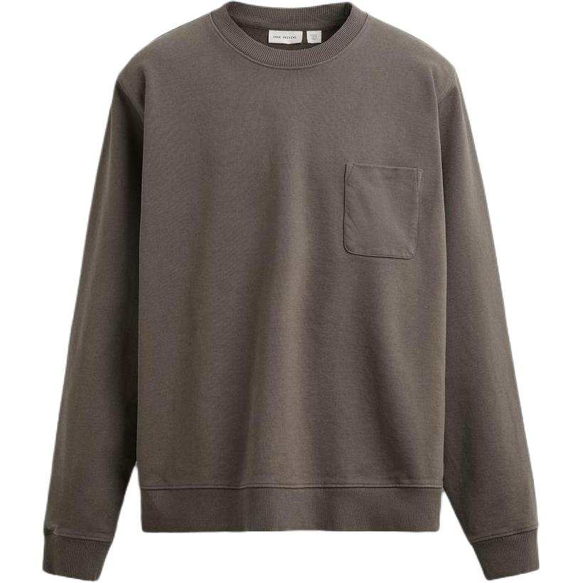 ZARA Sweatshirts Men's Earth Tone Crew Neck Moderate