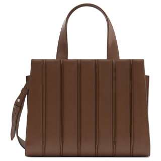 MaxMara Calfskin Tote Bag, Shopping Bag, Shoulder Bag, Handbag Women's Amber Brown