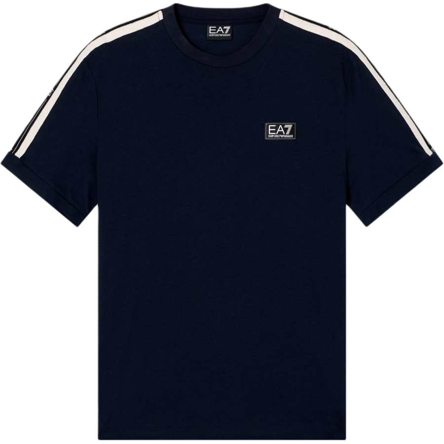 Emporio Armani logo-patch stripe-detail T-shirt