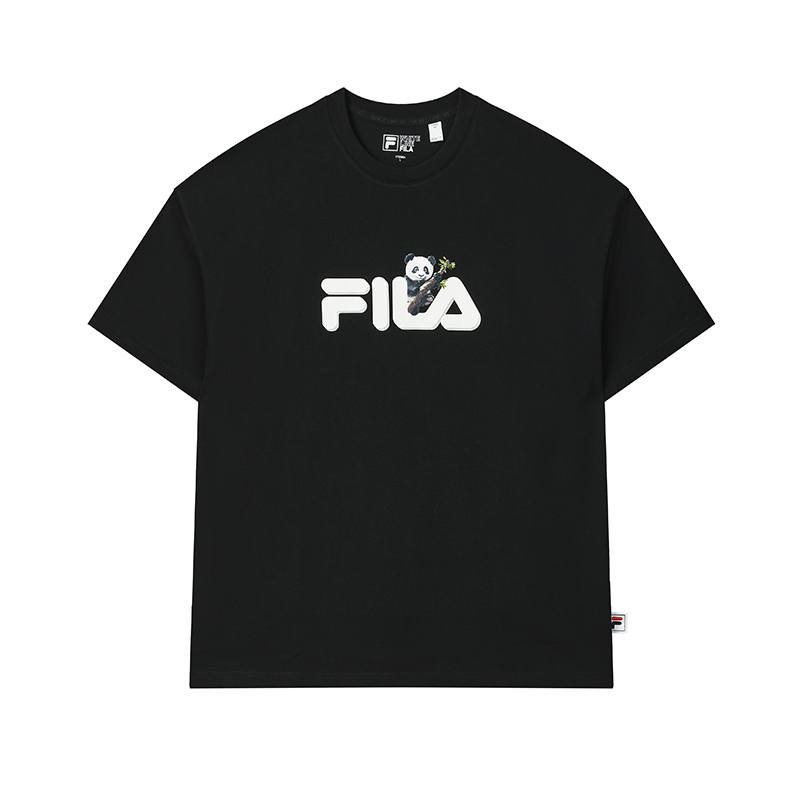 FILA Heritage T Shirt Unisex Jet Black