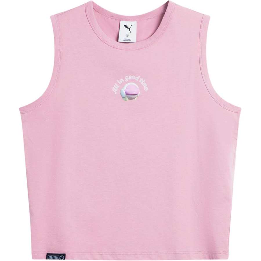 PUMA Tank Tops Women's Pink/63479765 Crew Neck Moderate Other