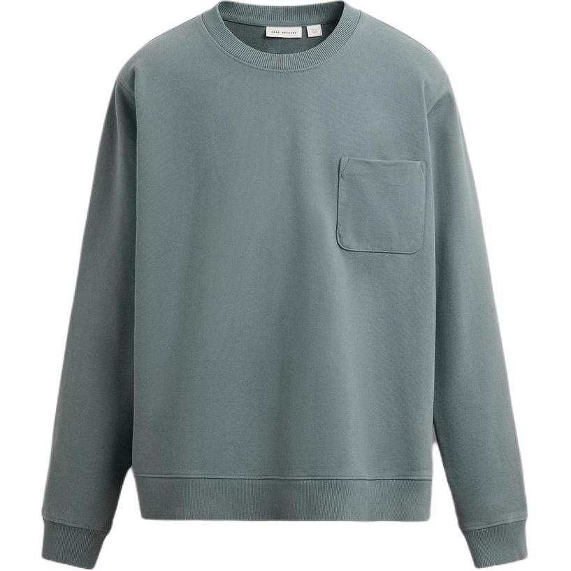 ZARA Sweatshirts Men's Blue/Gray Crew Neck Moderate