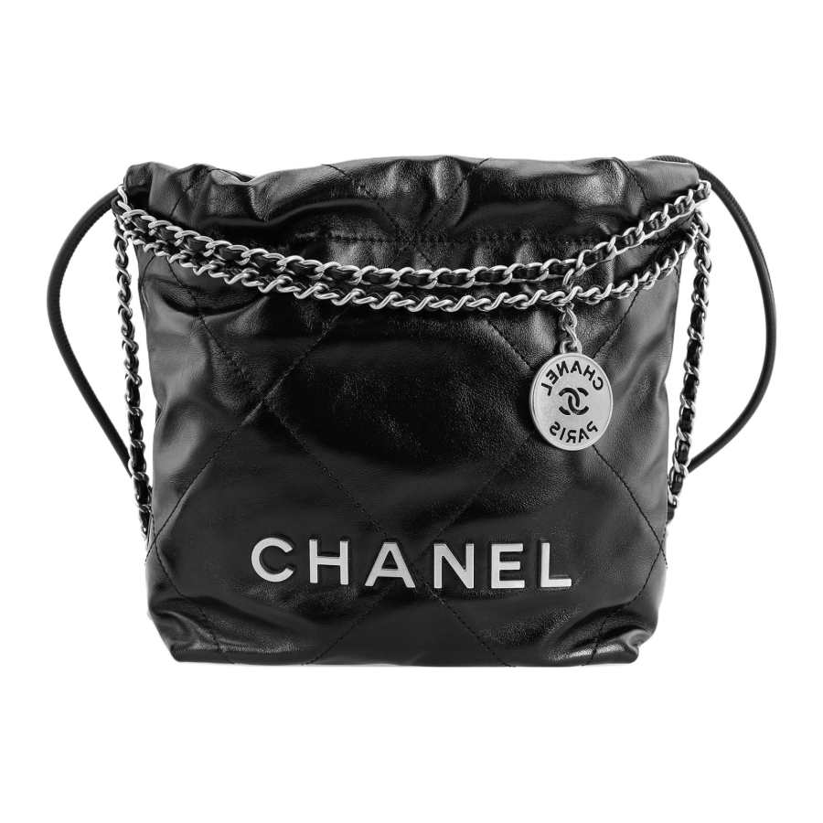 CHANEL Cowhide Leather Material Bucket Bags Crossbody Bag, Shoulder Bag Mini Women's Black Silver