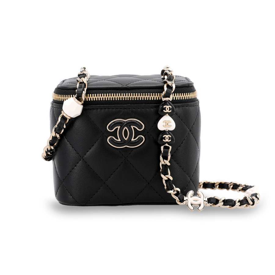 CHANEL Lambskin Shoulder Bag, Crossbody Bag, Clutch Small Women's Black