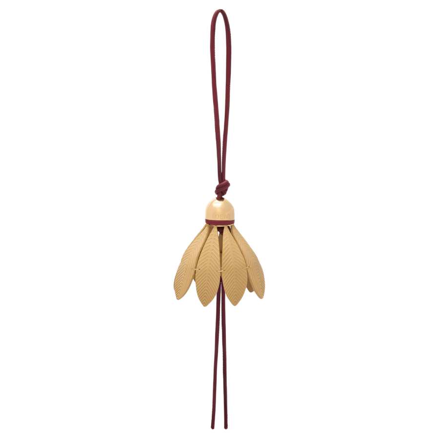 LOEWE Calfskin Bag Charm Bag Merch Unisex Dark Red & Yellow