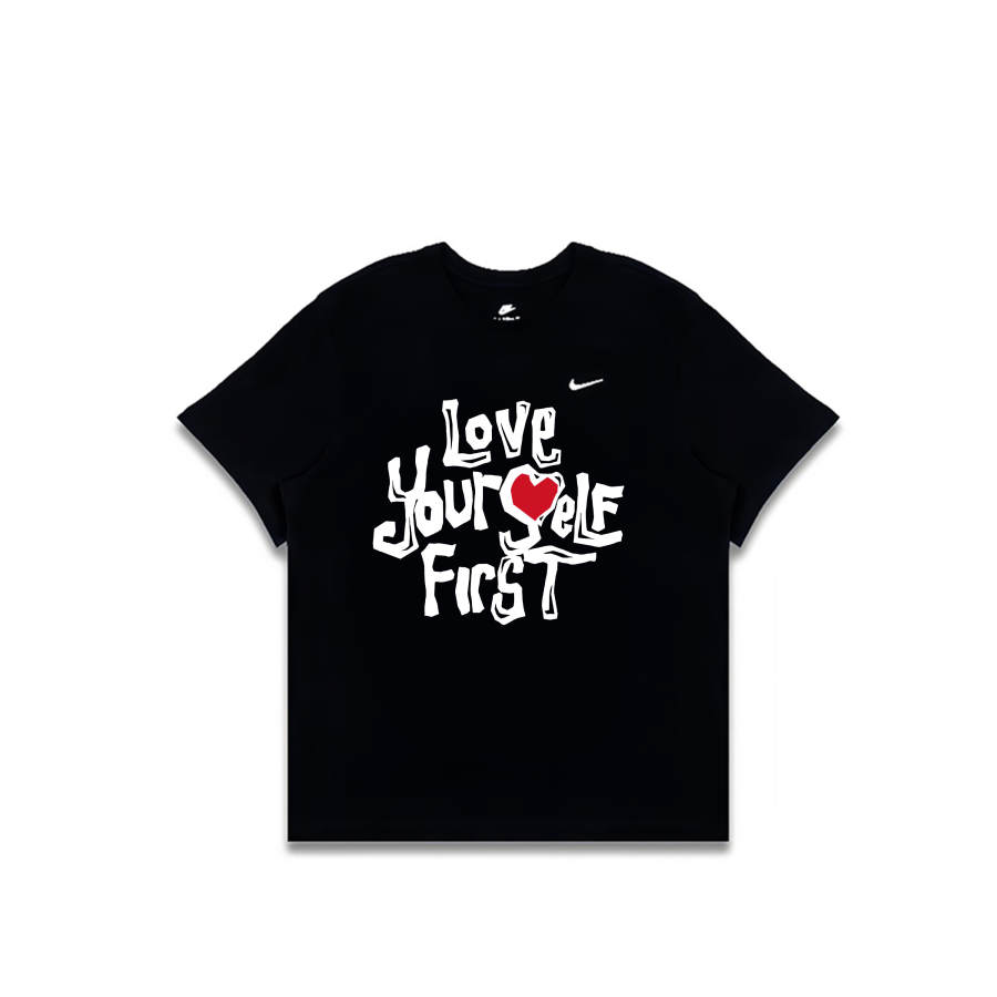 Nike Nike Sportswear T Shirts Men's Black Crew Neck Moderate Straight Fit