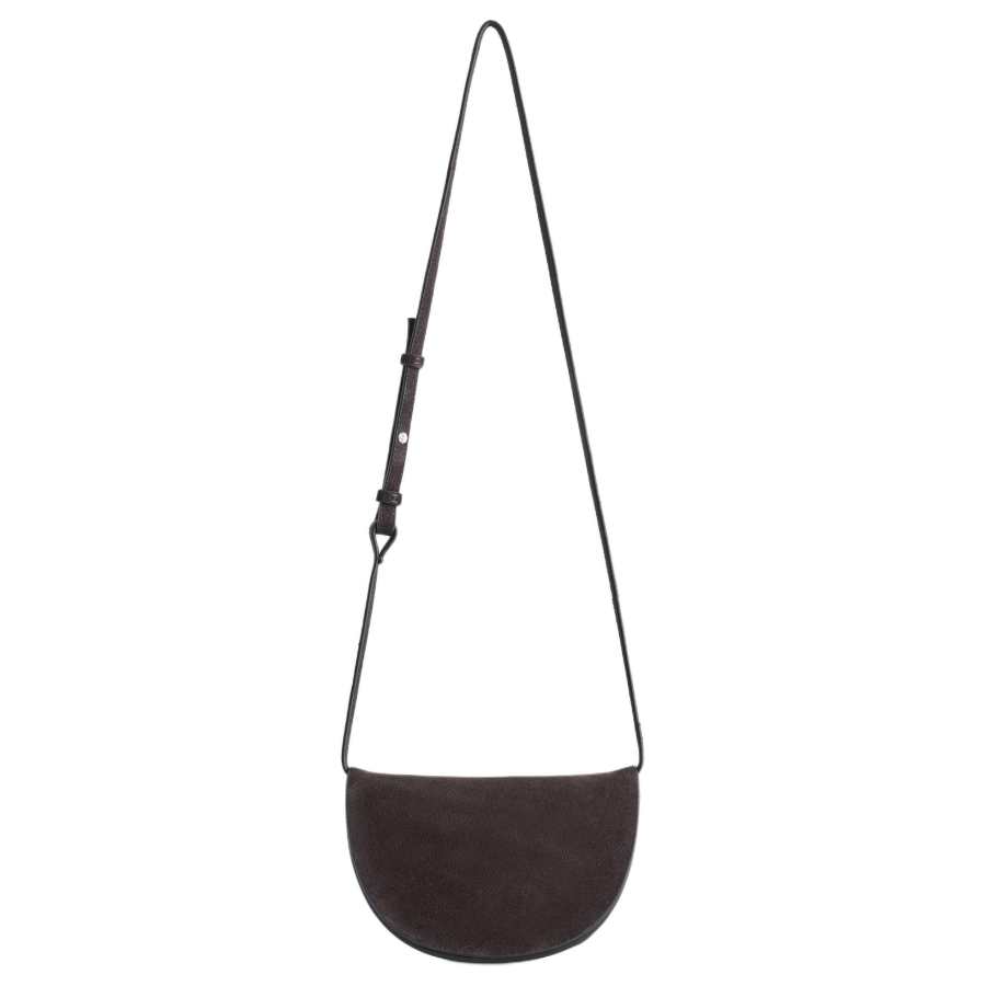 COS Cow Leather Saddle Bag Crossbody Bag Women's Dark Brown