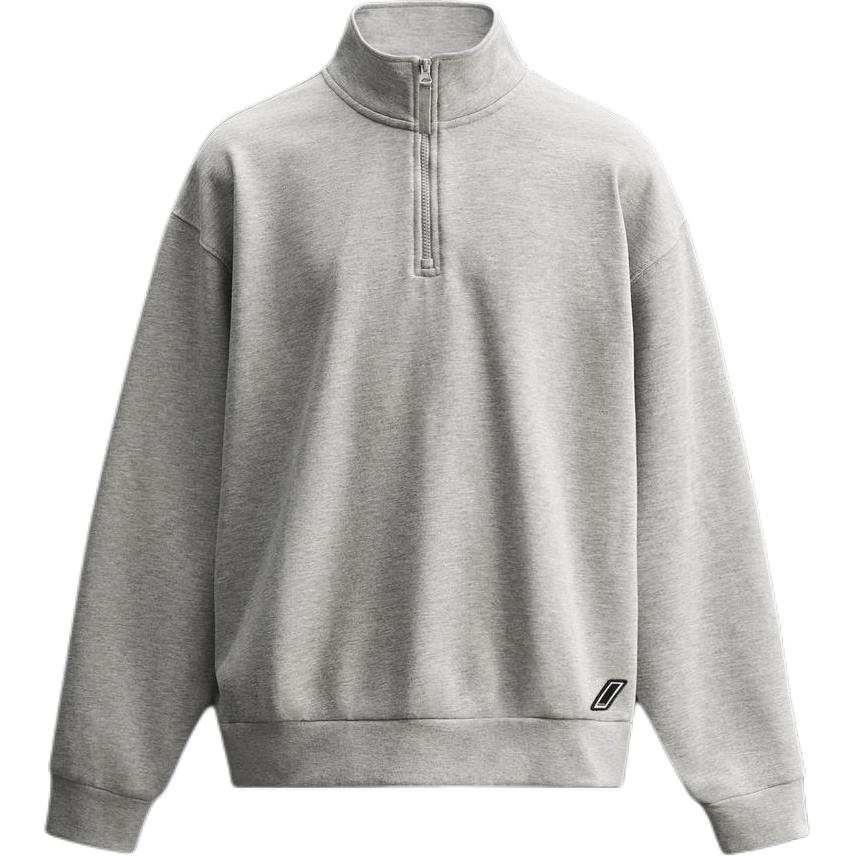 ZARA Sweatshirts Men's Zebra Print Gray Stand Collar Moderate