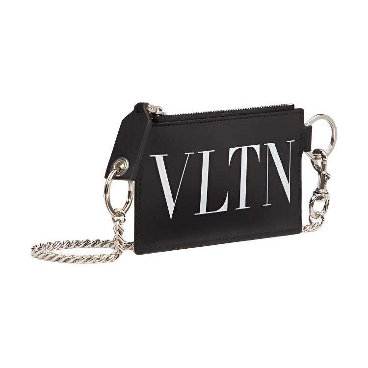 Valentino Cow Leather Wallet, Card Holder Unisex Black