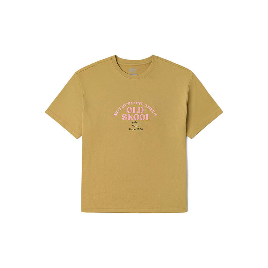 Vans Old Skool T Shirts Unisex Khaki Crew Neck Moderate