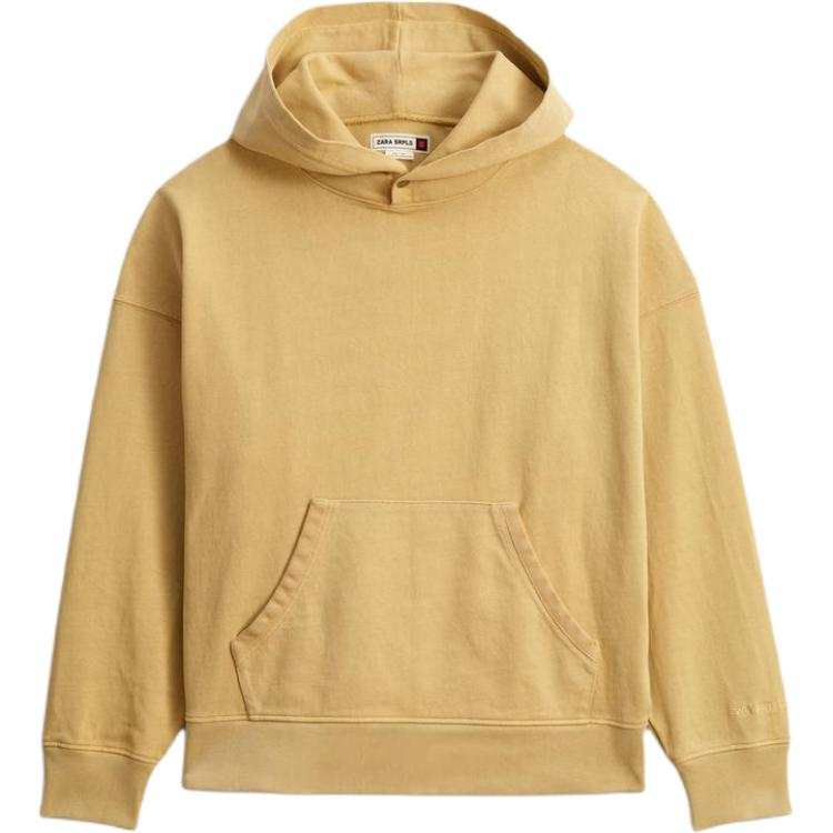 ZARA Sweatshirts Men's Orange Red Hooded Moderate