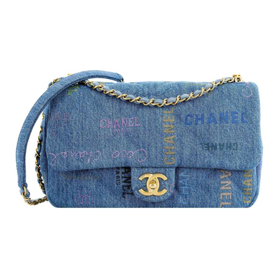 CHANEL Classic Flap CF Denim Flap Bag, Shoulder Bag, Crossbody Bag Women's Blue