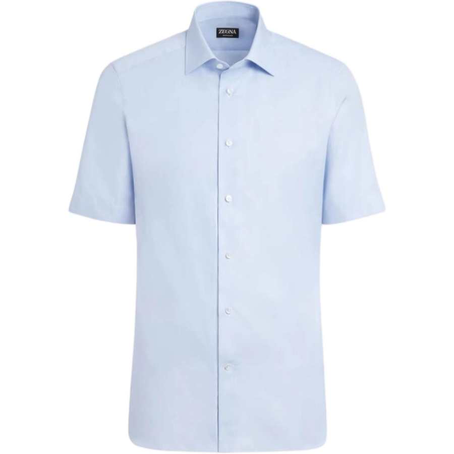 Ermenegildo Zegna Shirts Men's Blue Lapel Moderate Other