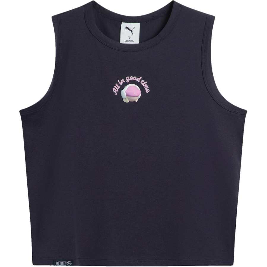 PUMA Tank Tops Women's Black Crew Neck Moderate Other