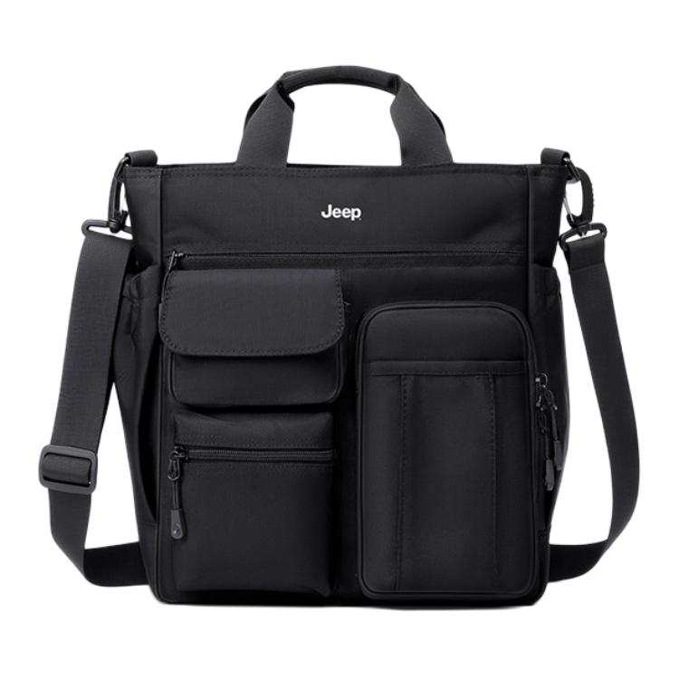 Jeep Oxford Shoulder Bag, Crossbody Bag, Handbag Regular Men's Black