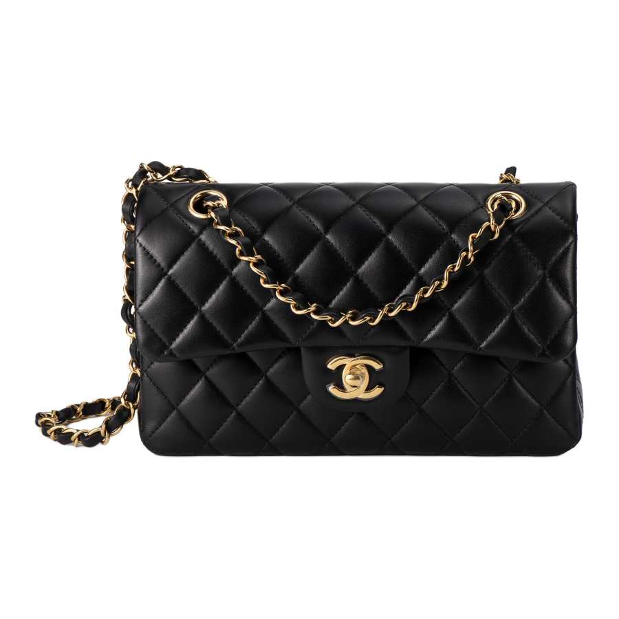 CHANEL Classic Flap CF Sheepskin Crossbody Bags Small Women's Black