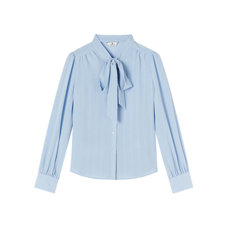 XIANGYING Shirts Women's Ribbon Collar Moderate Shirt