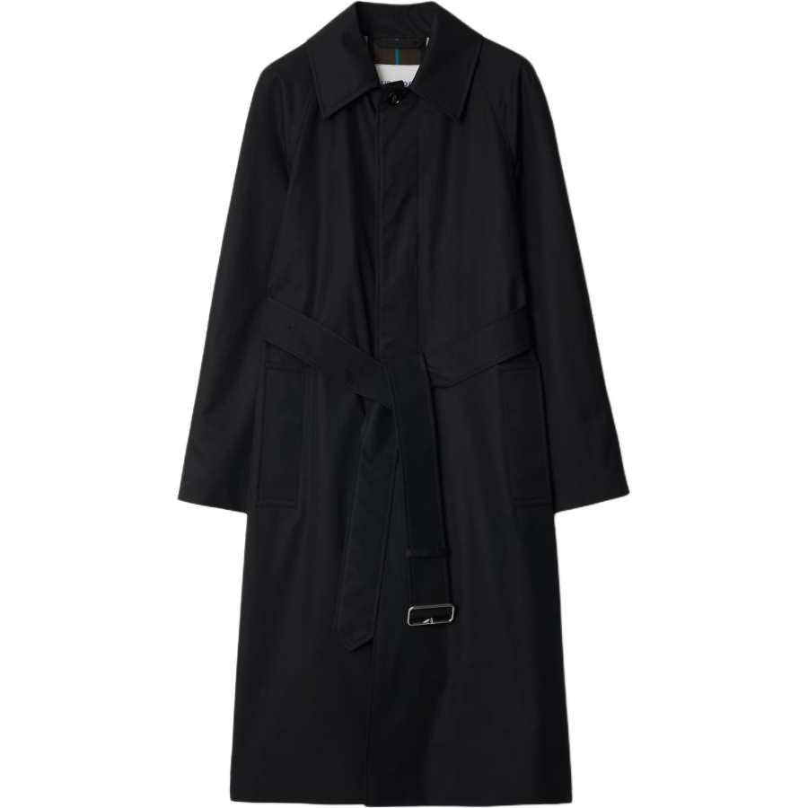 Burberry Coats Women's Black Lapel Moderate Nipped In Waist