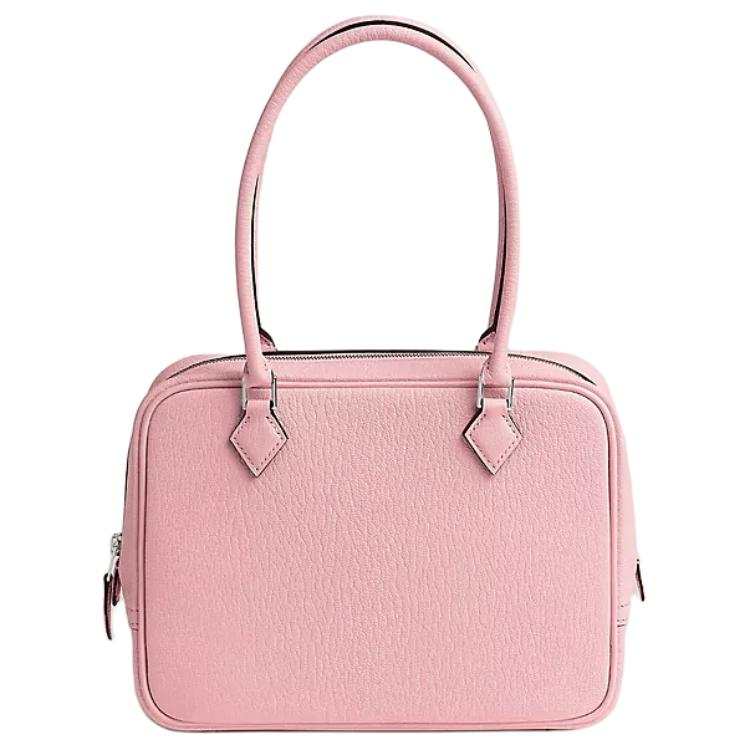 HERMES Plume Goatskin Handbag 21 Women's 3Q Rose Sakura Cherry Blossom Pink